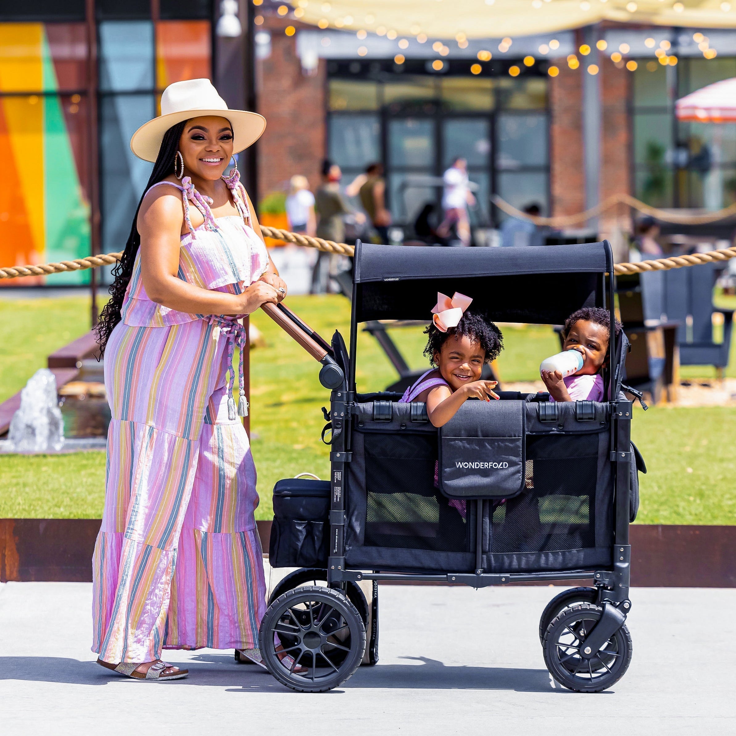 WonderFold W2 Luxe Double Stroller Wagon (2 Seater)