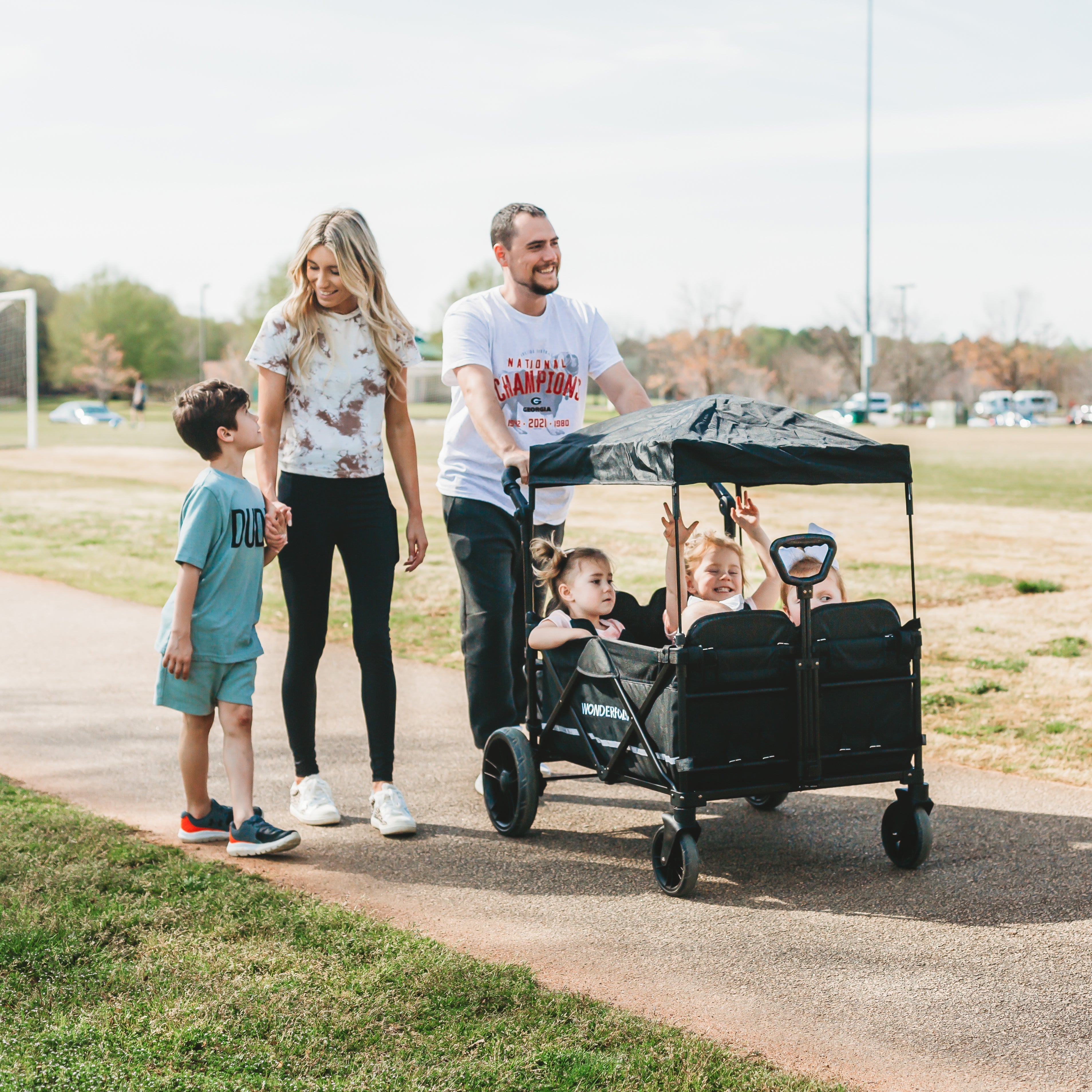 WonderFold X4 Push + Pull Quad Stroller Wagon (4 Seater)