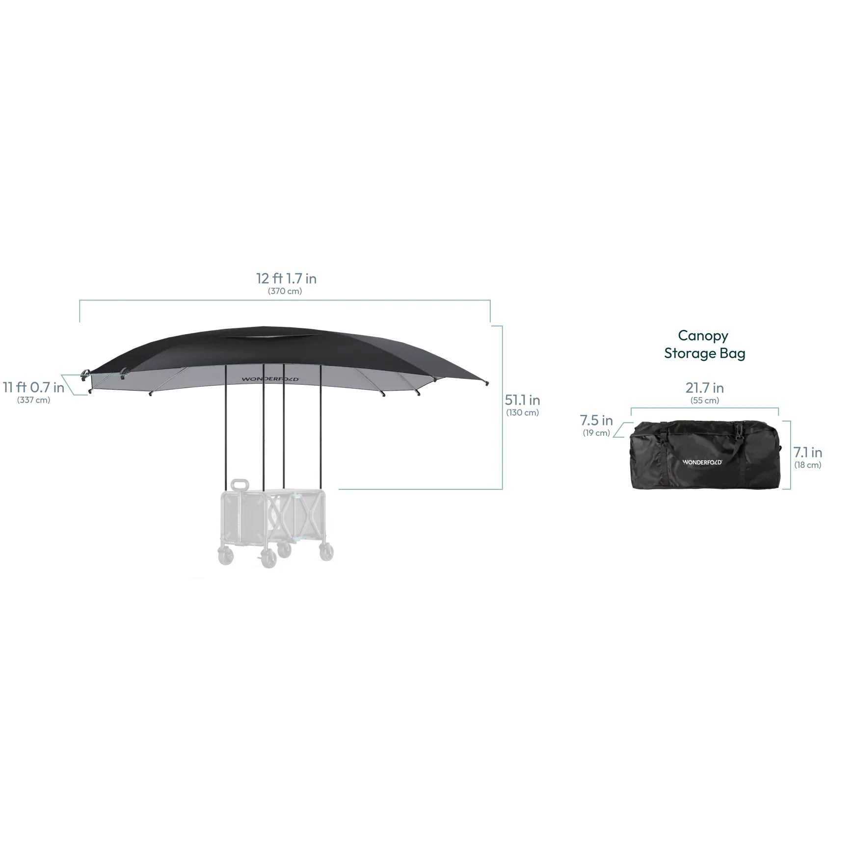 WonderFold S5 Convertible Utility Wagon Canopy