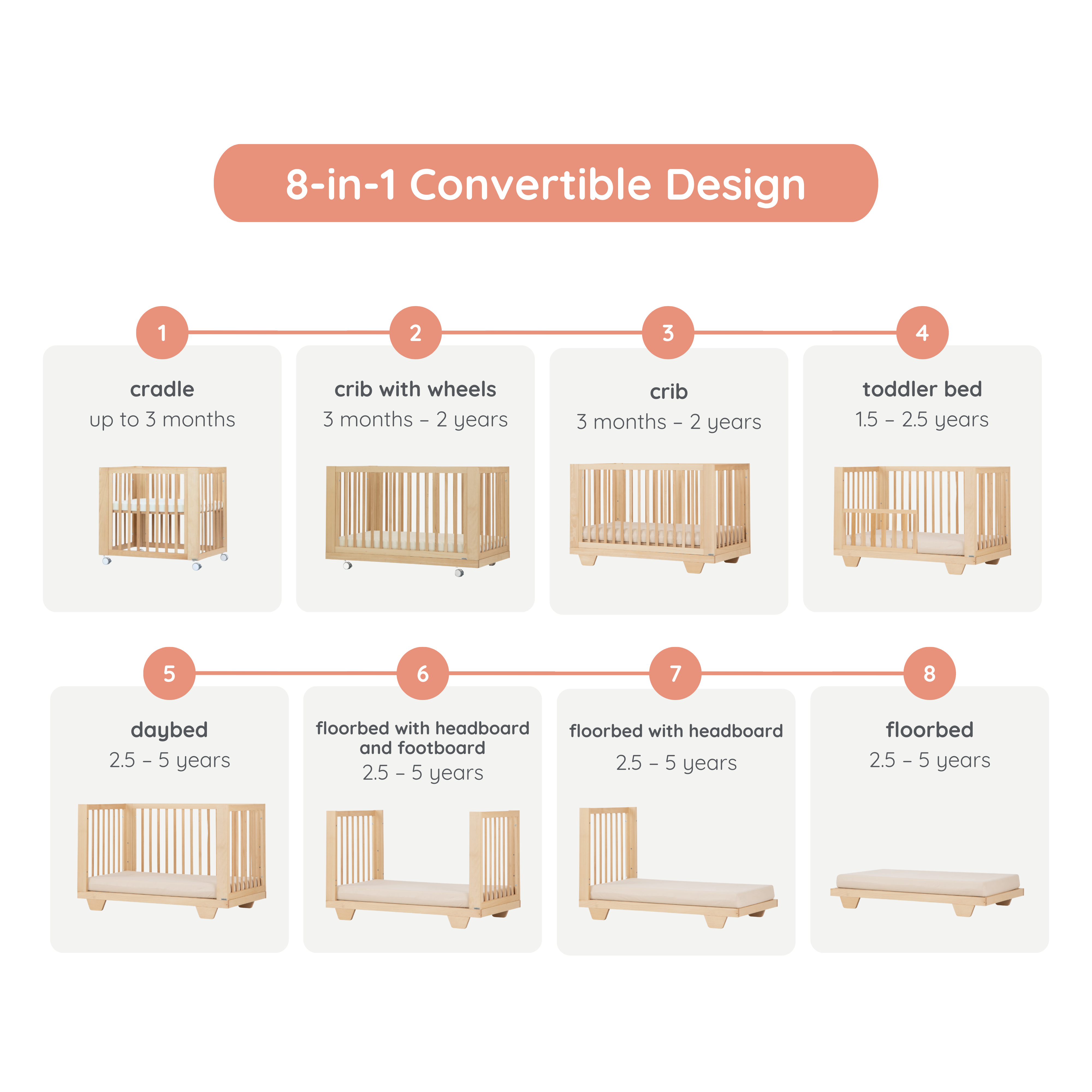 Dadada Spirit 8-in-1 Convertible Crib