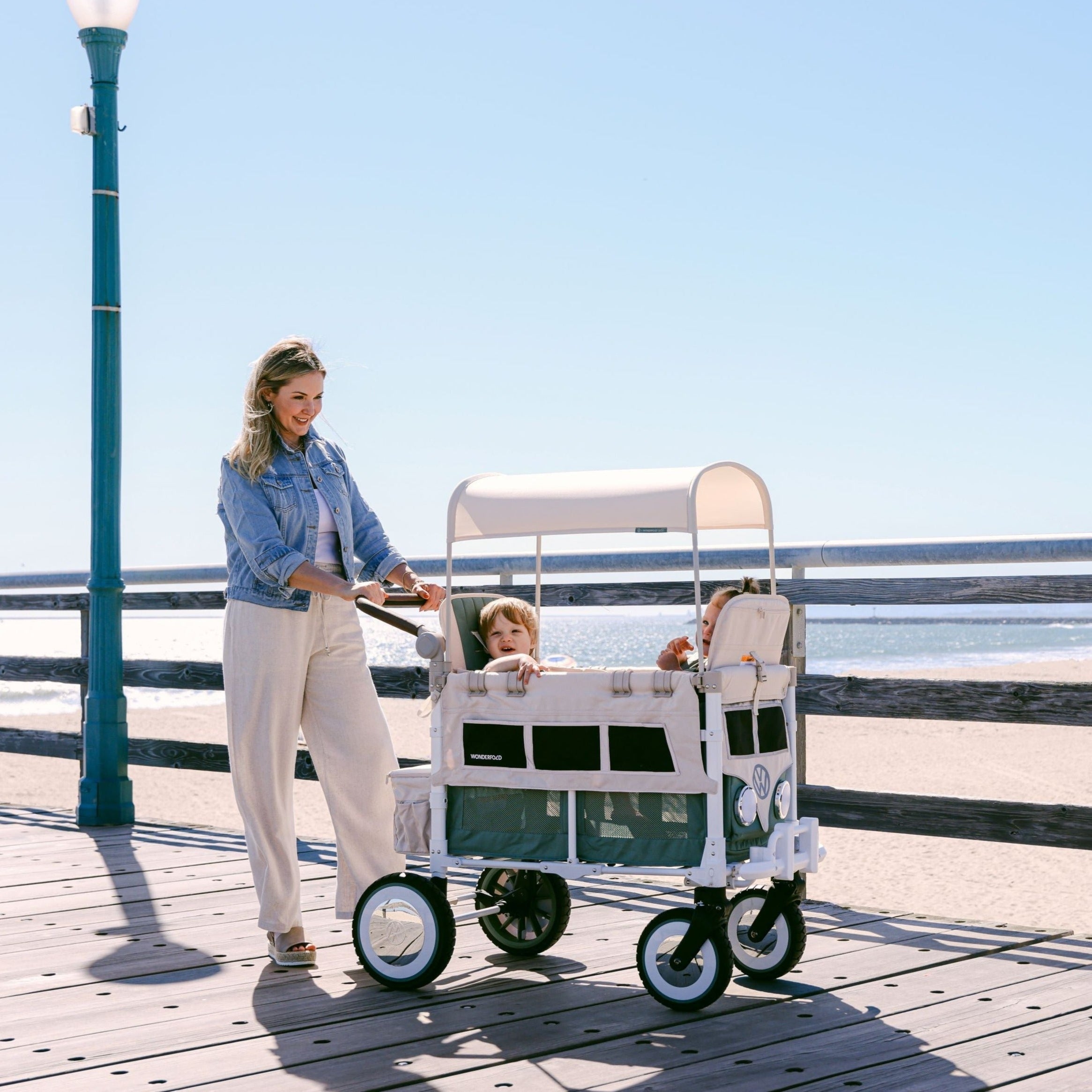 vw wagon stroller WonderFold VW2 Volkswagen Stroller Wagon Bondi Blue