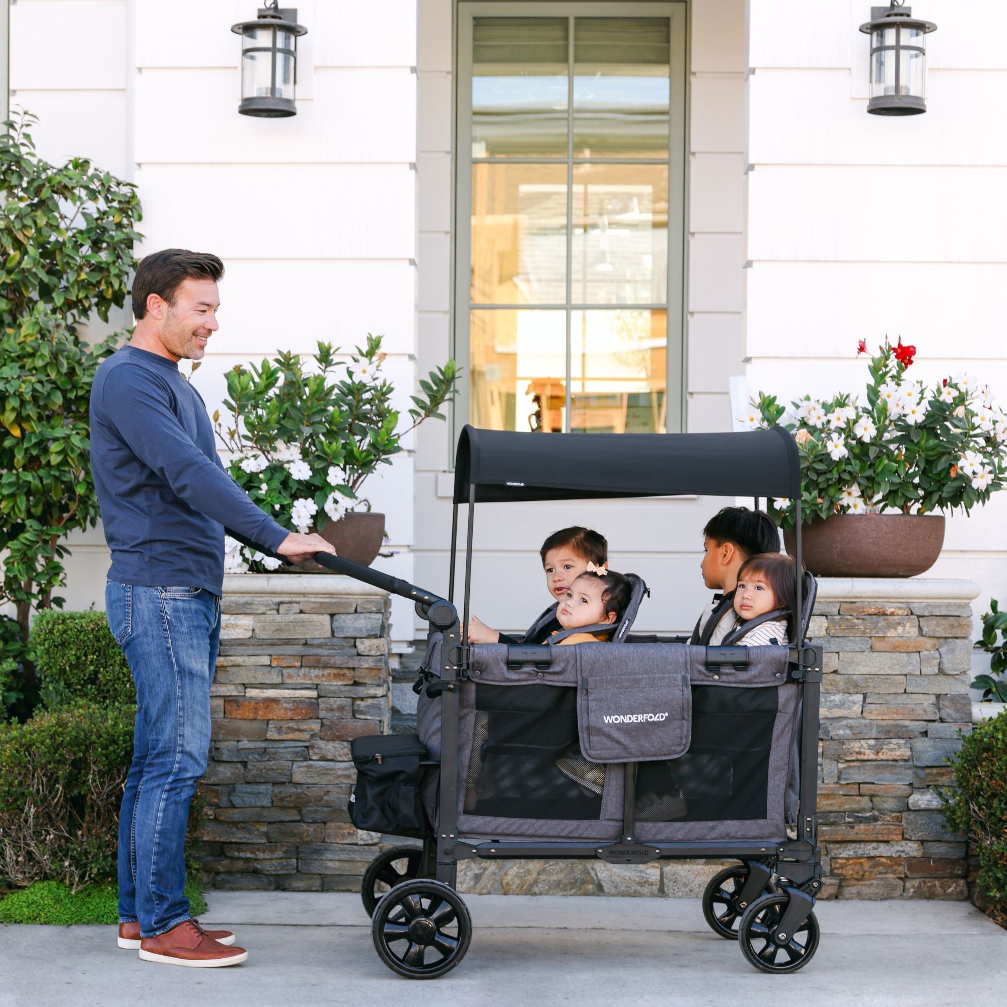 WonderFold W4 Elite Pro Quad Stroller Wagon (4 Seater)