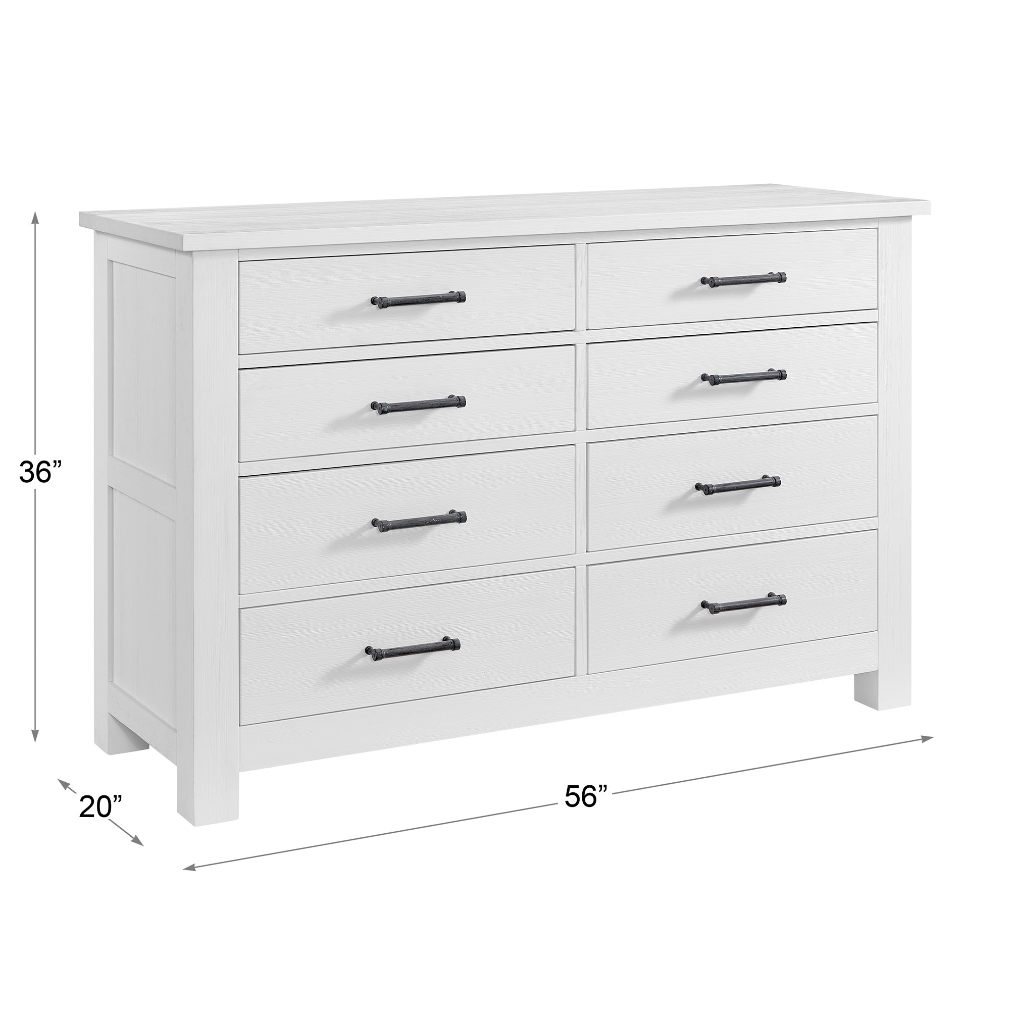 Windsor Weathered White Crib + Dresser + Nightstand 3 Piece Set