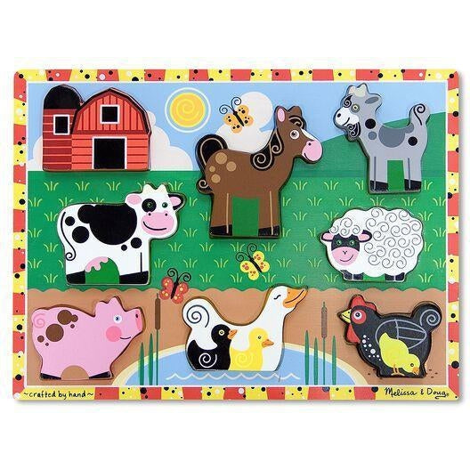 Melissa & Doug Farm Jigsaw Puzzles in a Box: Four Wooden Puzzles, Beautiful  Artwork, Sturdy Wooden Storage Box, 48 Pieces
