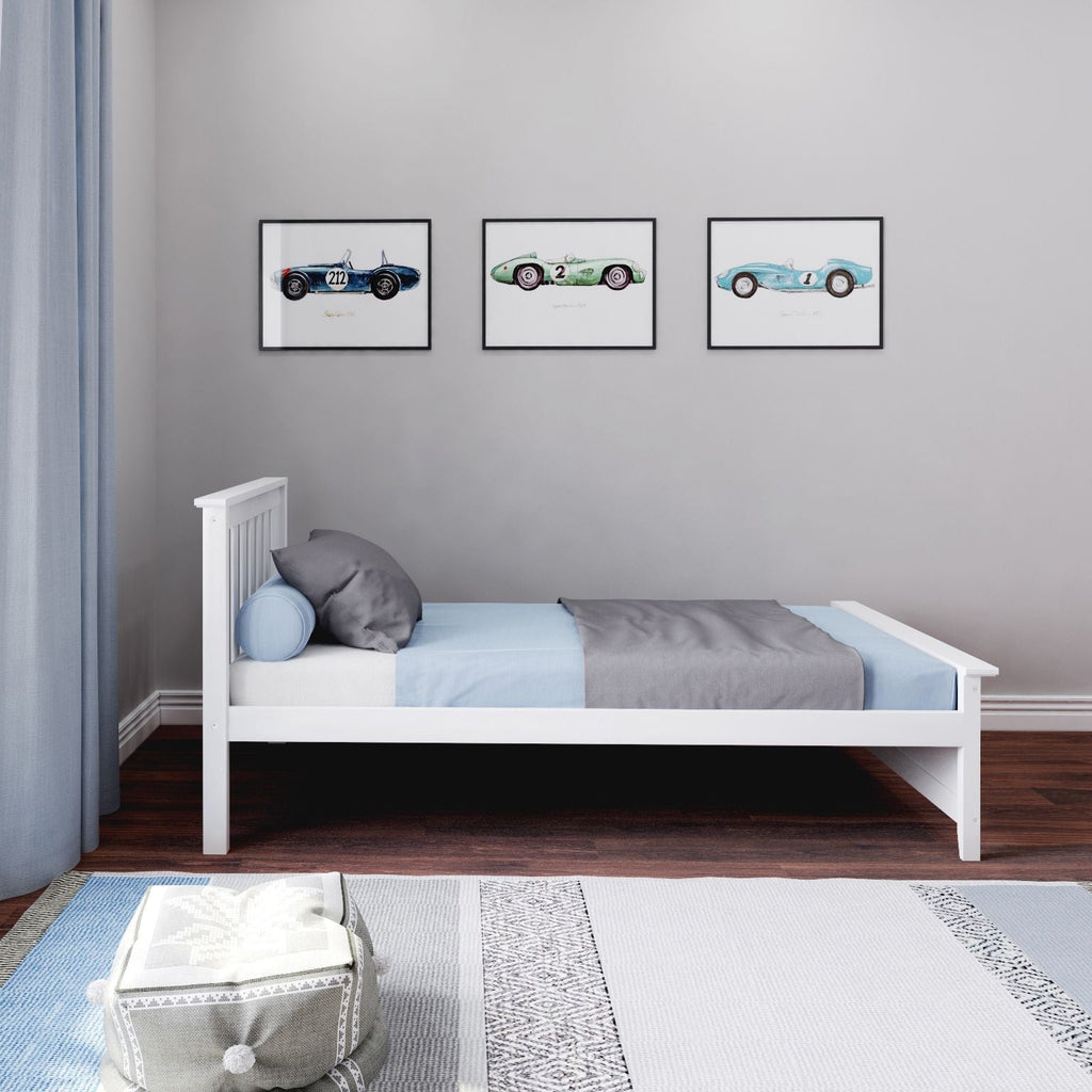 M3 Twin Bed with Slat Headboard & Foot Panel + Slat Roll