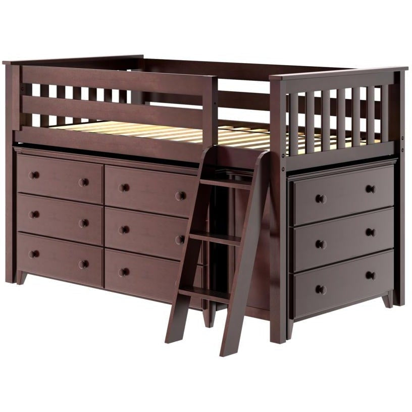 Jackpot! Twin Loft Bed with 2 Dresser - Finish: Dark Cherry Jackpot! Twin Loft Bed with 2 Dresser - Finish: Dark Cherry