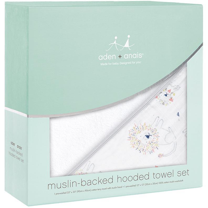 aden+anais Hooded Towel &  Washcloth Leader of the Pack