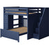 Jackpot Deluxe Full over Full L-shape Bunk with Staircase + Storage