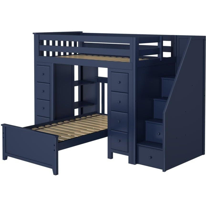 Jackpot Deluxe Staircase Loft Bed Storage Storage + Twin Bed – Lakeland Baby and Teen Furniture