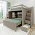 Jackpot Deluxe Full over Full L-shape Bunk with Staircase + Storage