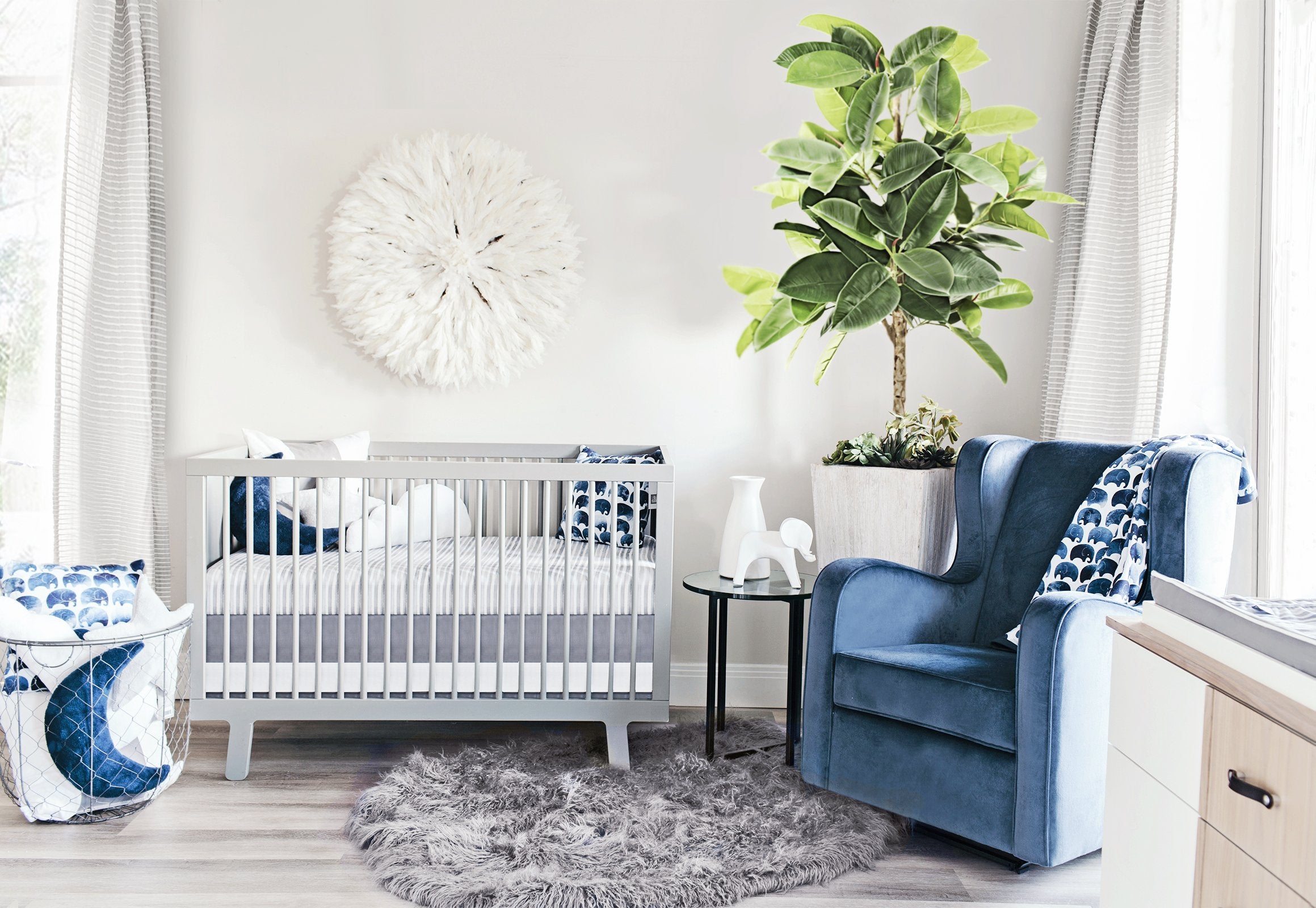 Oilo Ink Jersey Crib Sheet Stone