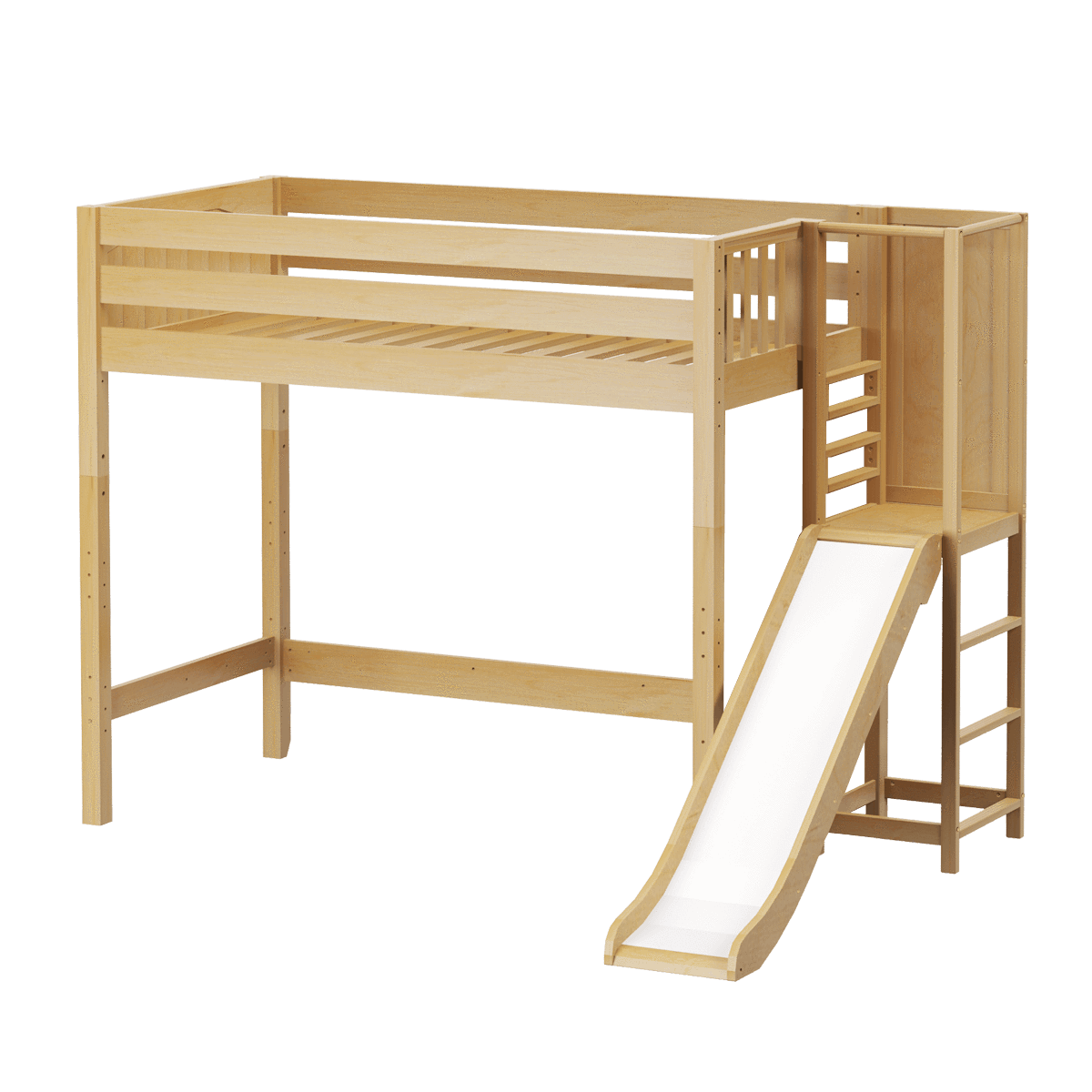 Maxtrix Twin High Loft Bed with Slide Platform