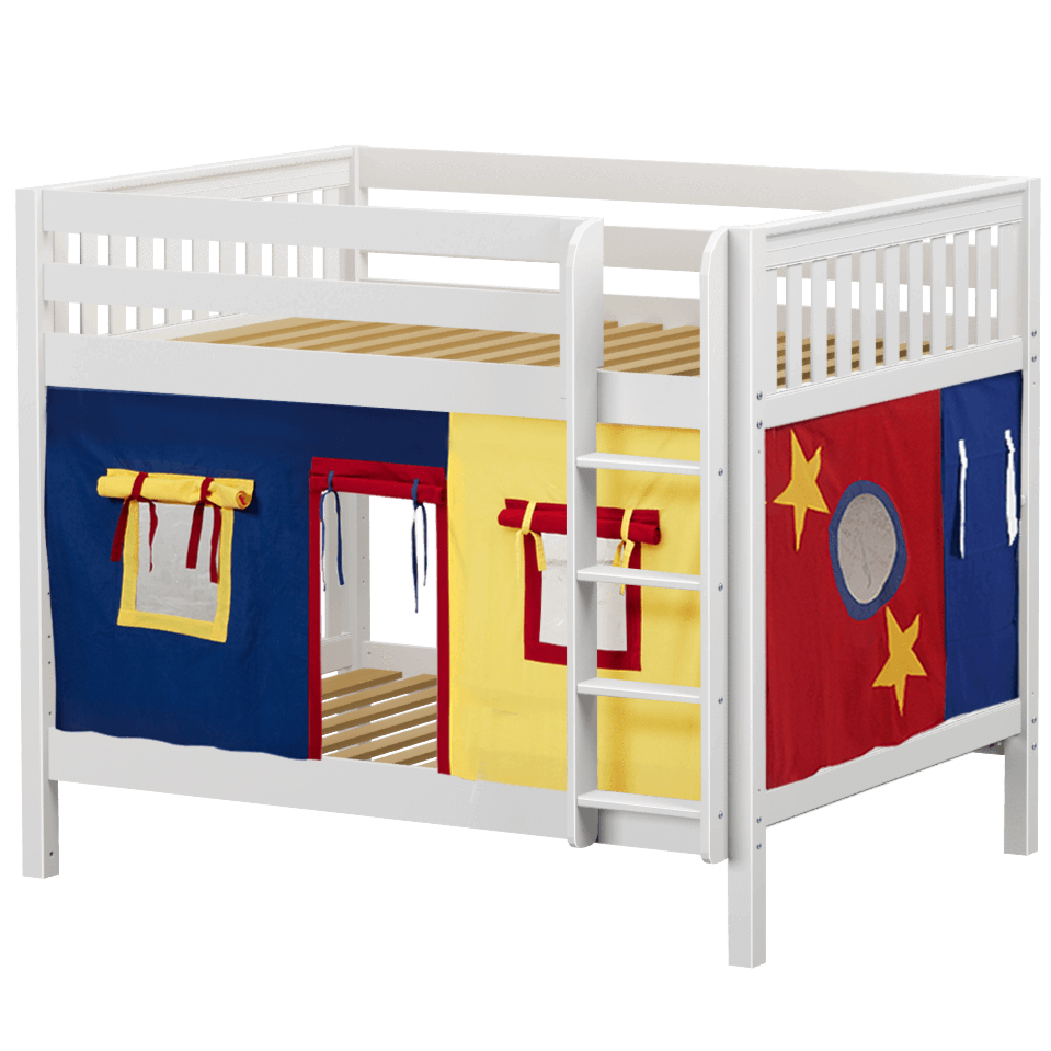 bunk bed for tent Maxtrix Full Medium Bunk Bed with Straight Ladder + Curtain – Lakeland Baby and Teen Furniture