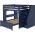 Jackpot Deluxe Full over Full L-Shape Bunk with Staircase + Desk