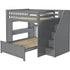 Jackpot Deluxe Full over Full L-Shape Bunk with Staircase + Desk
