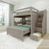 Jackpot Deluxe Full over Full L-Shape Bunk with Staircase + Desk