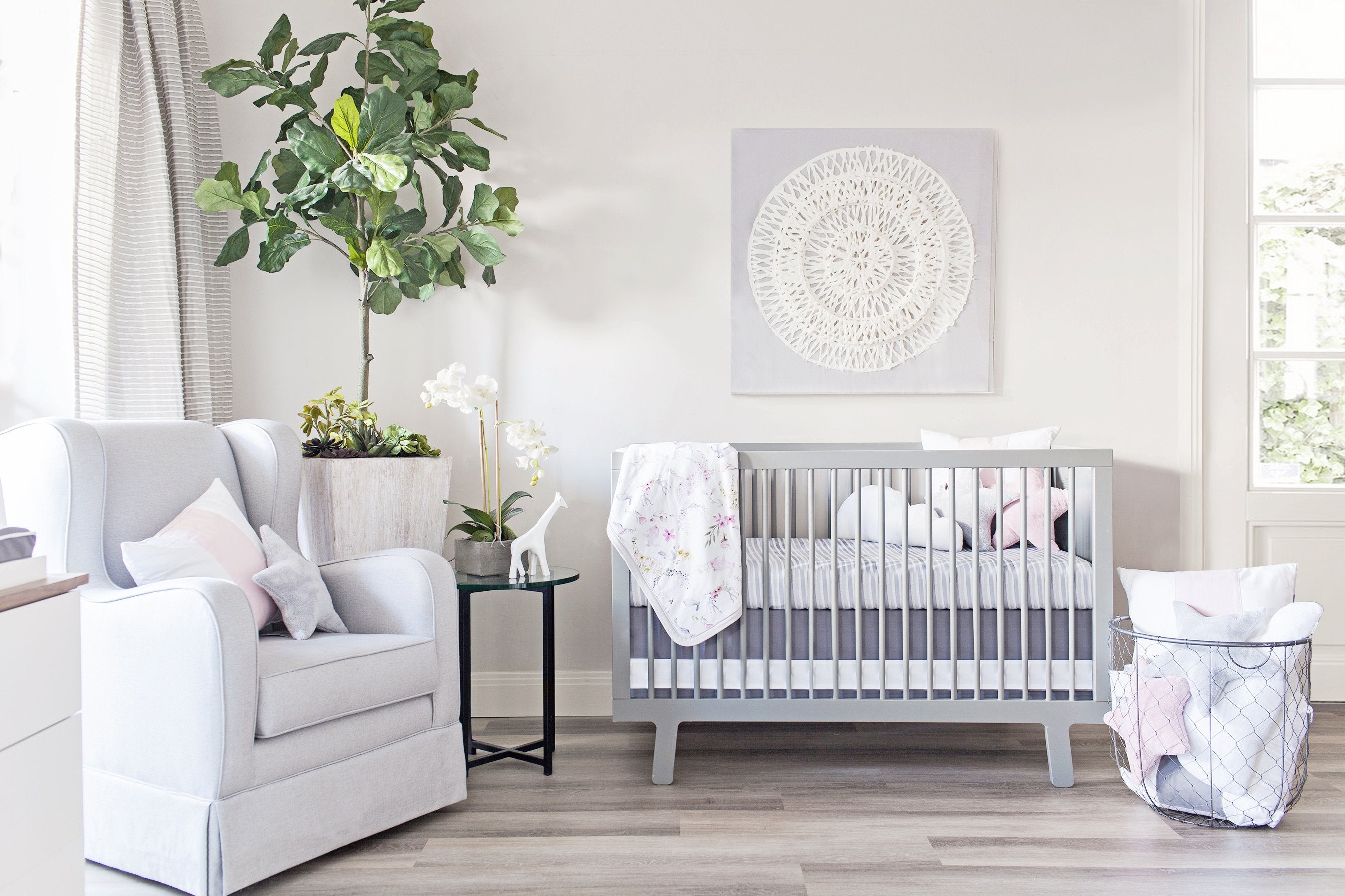 Oilo Ink Jersey Crib Sheet Stone
