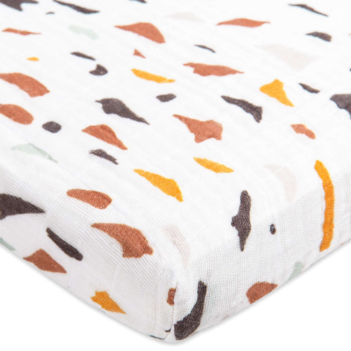 Babyletto Terrazzo Muslin All-Stages Midi Crib Sheet in GOTS Certified Organic Cotton