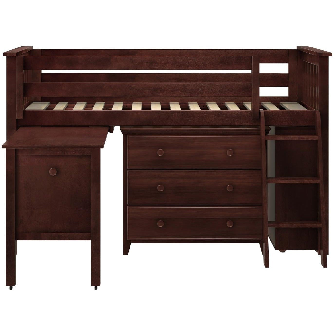 Jackpot Deluxe Twin Storage Loft Bed with Two Dressers and Desk – Lakeland Baby and Teen Furniture