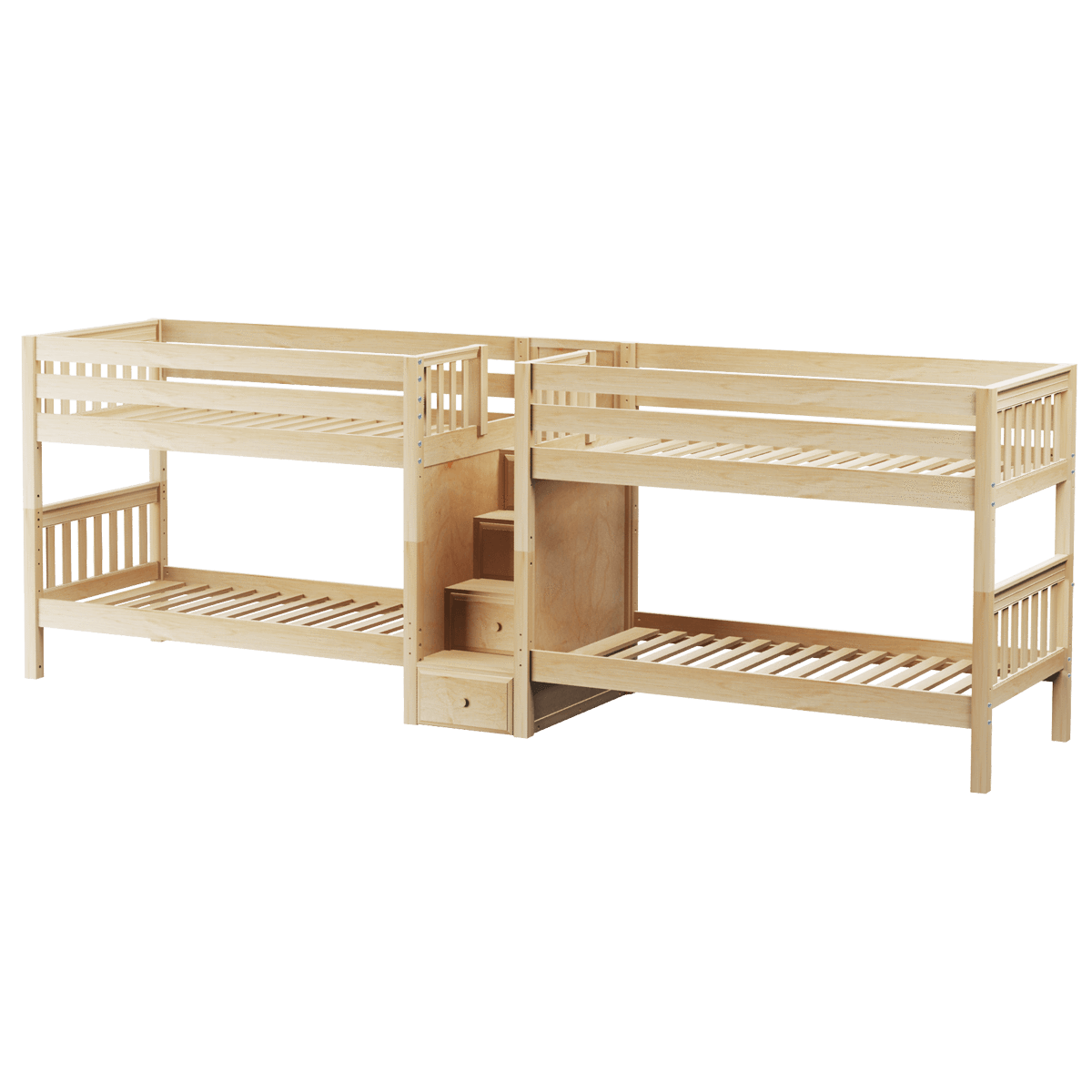 Maxtrix Twin XL Quadruple Bunk Bed with Stairs