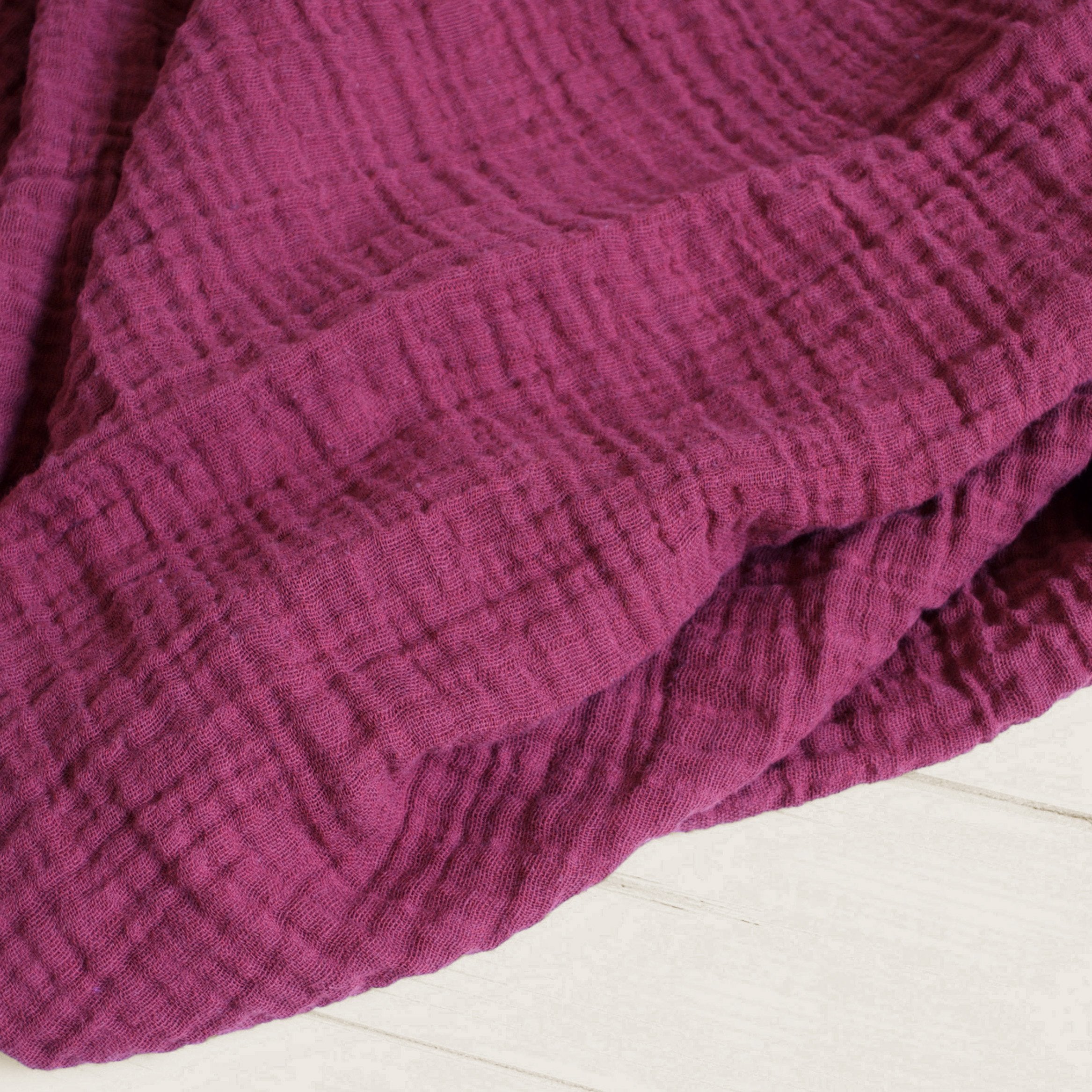 Sugar + Maple Classic Muslin Swaddle - Red Plum