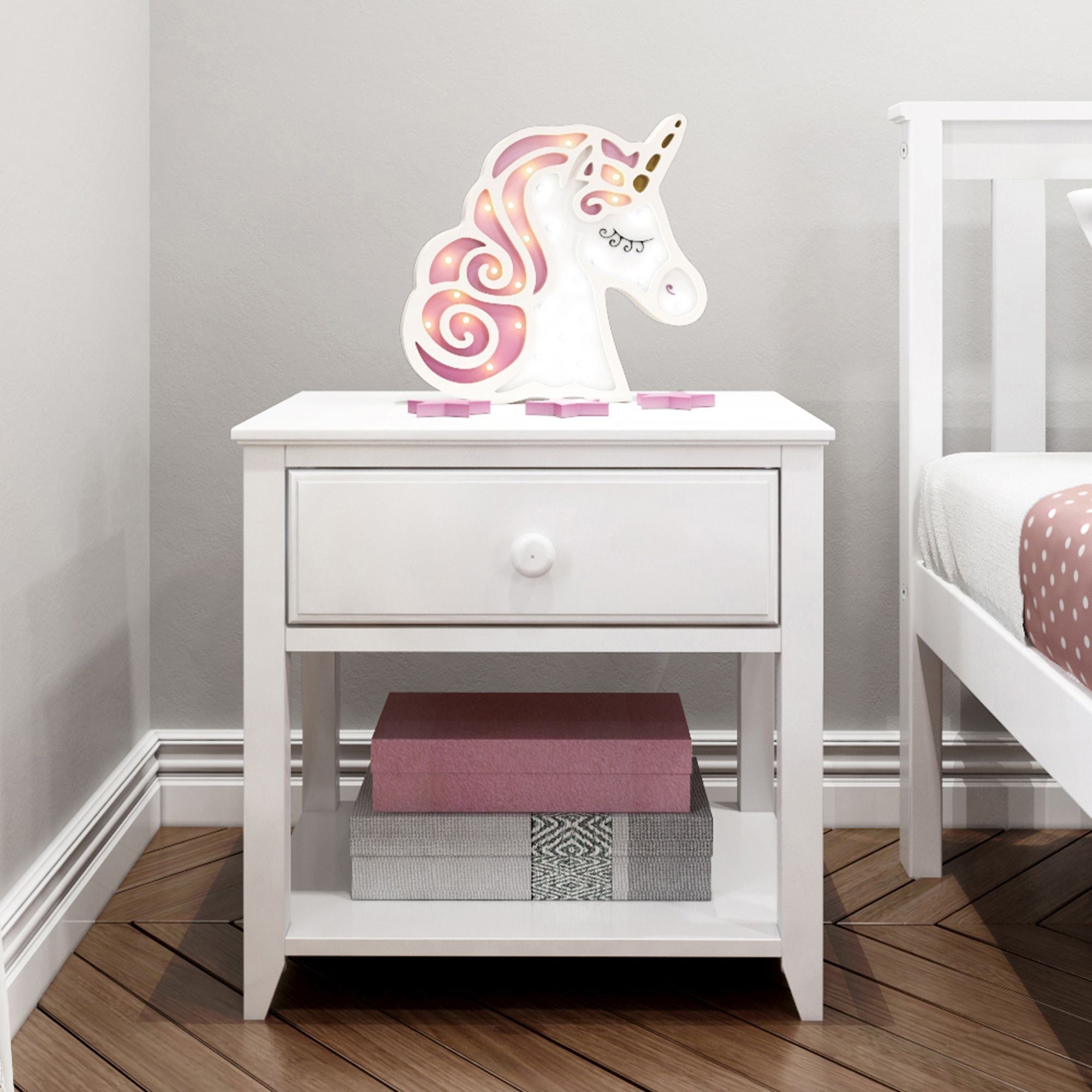 Jackpot Deluxe Nightstand with Drawer and Shelf