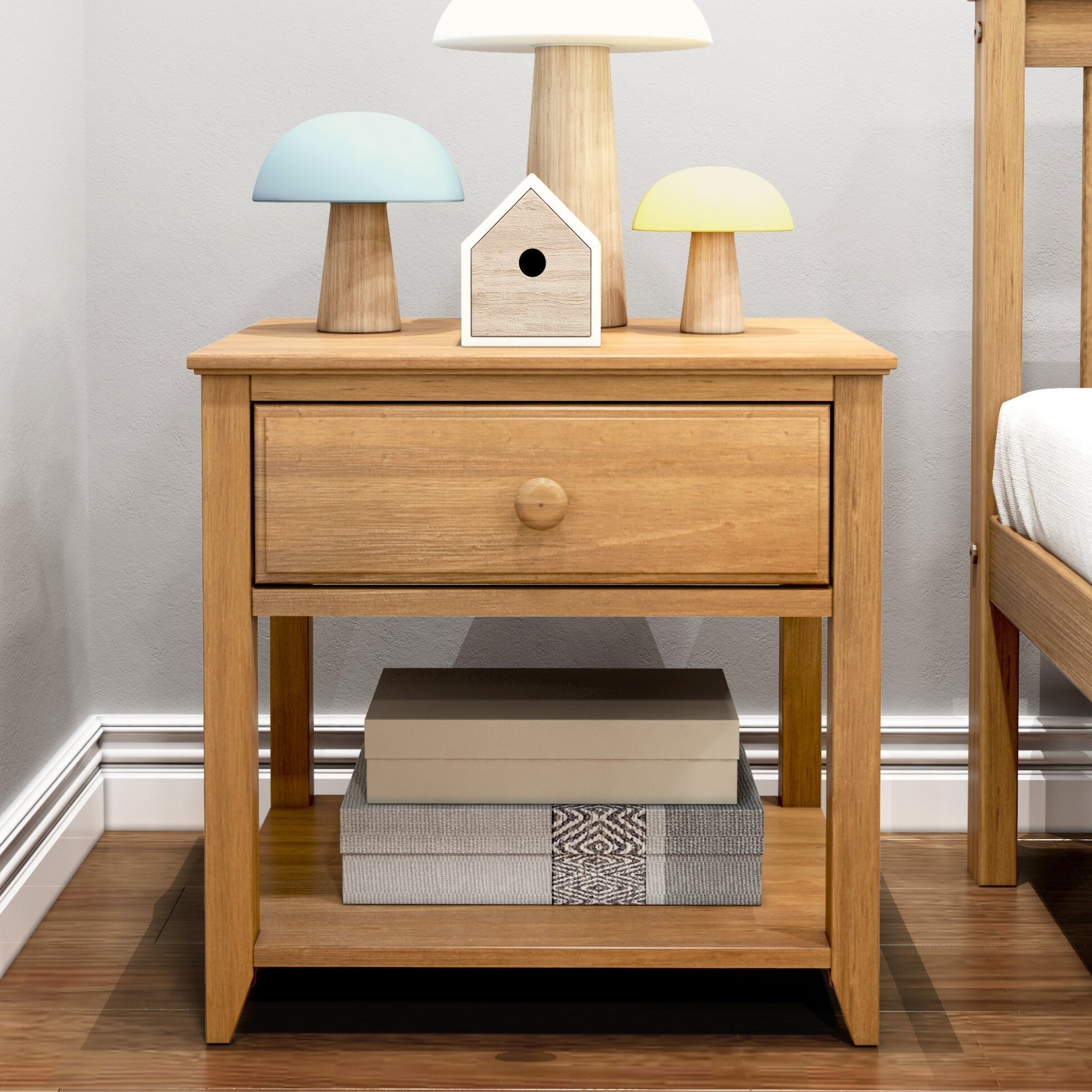 Jackpot Deluxe Nightstand with Drawer and Shelf