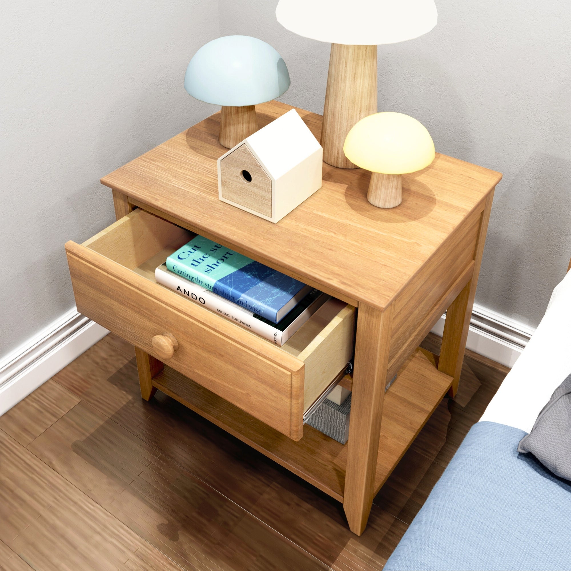 Jackpot Deluxe Nightstand with Drawer and Shelf
