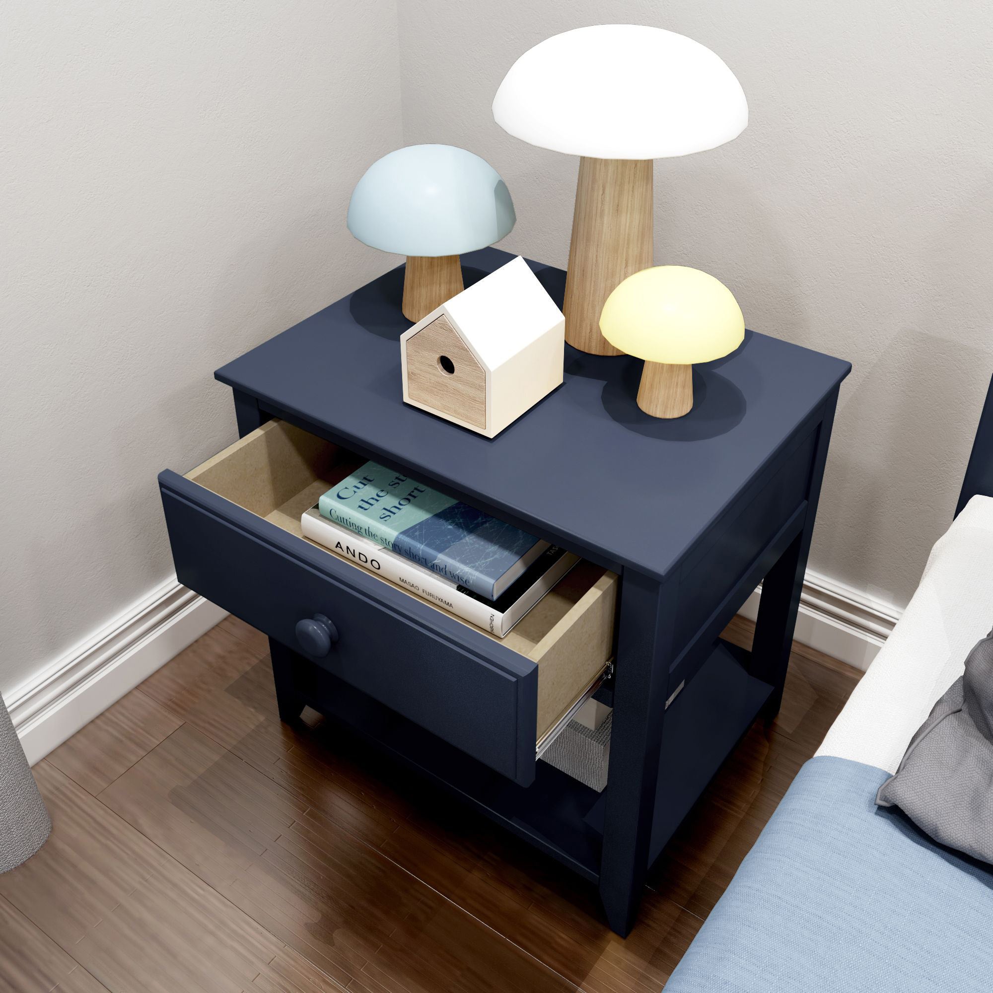 Jackpot Deluxe Nightstand with Drawer and Shelf