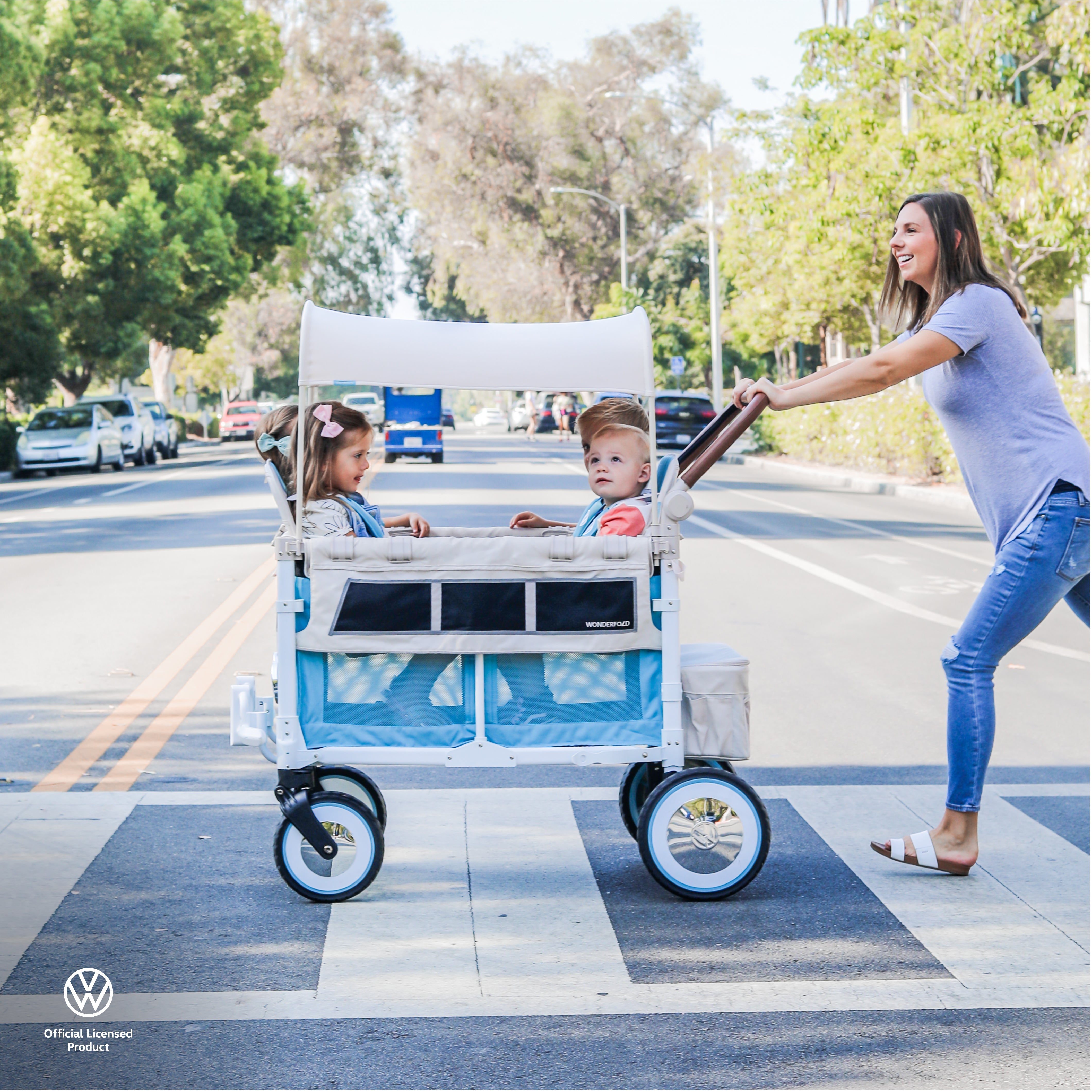 vw4 volkswagen stroller wagon wonderfold WonderFold VW4 Volkswagen Stroller Wagon (4 Seater) – Lakeland Baby and Teen Furniture