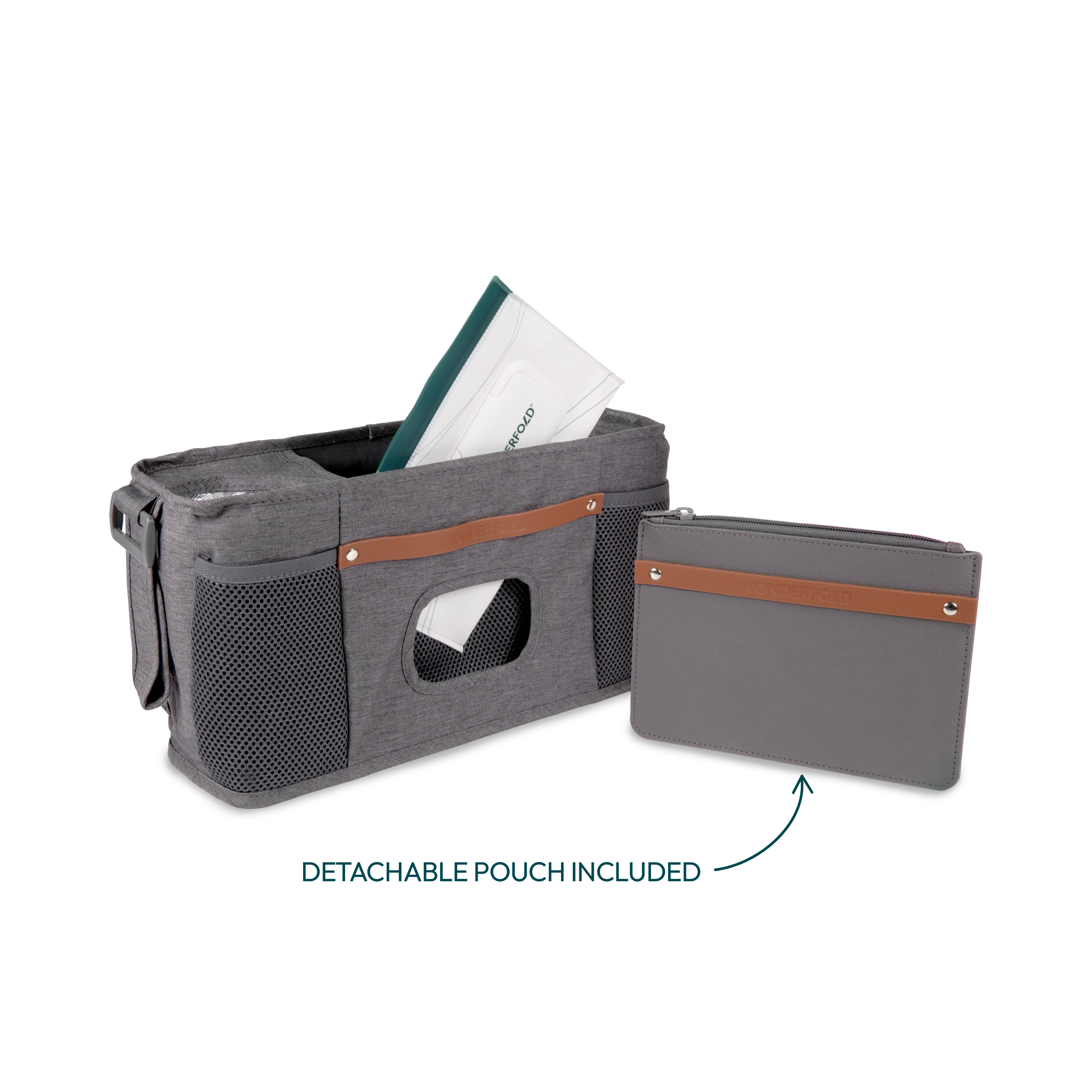 WonderFold Parent Console with Insulated Cup Holders