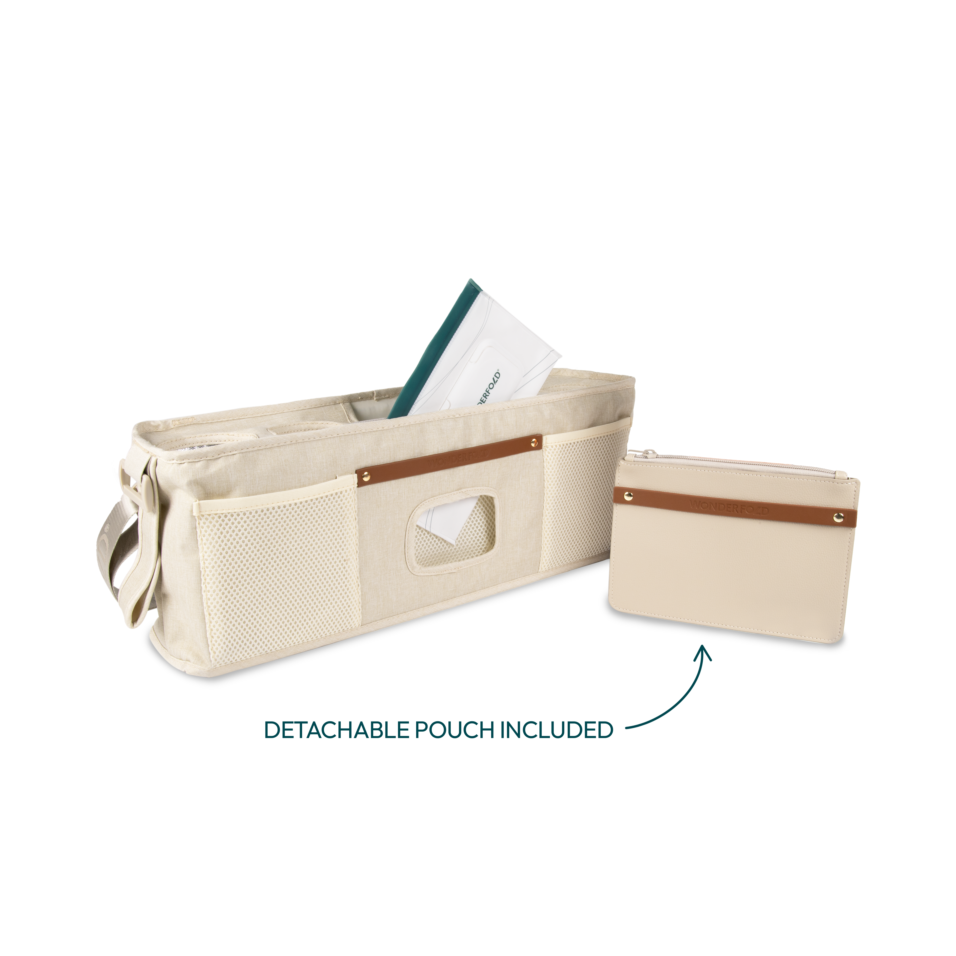WonderFold Parent Console with Insulated Cup Holders