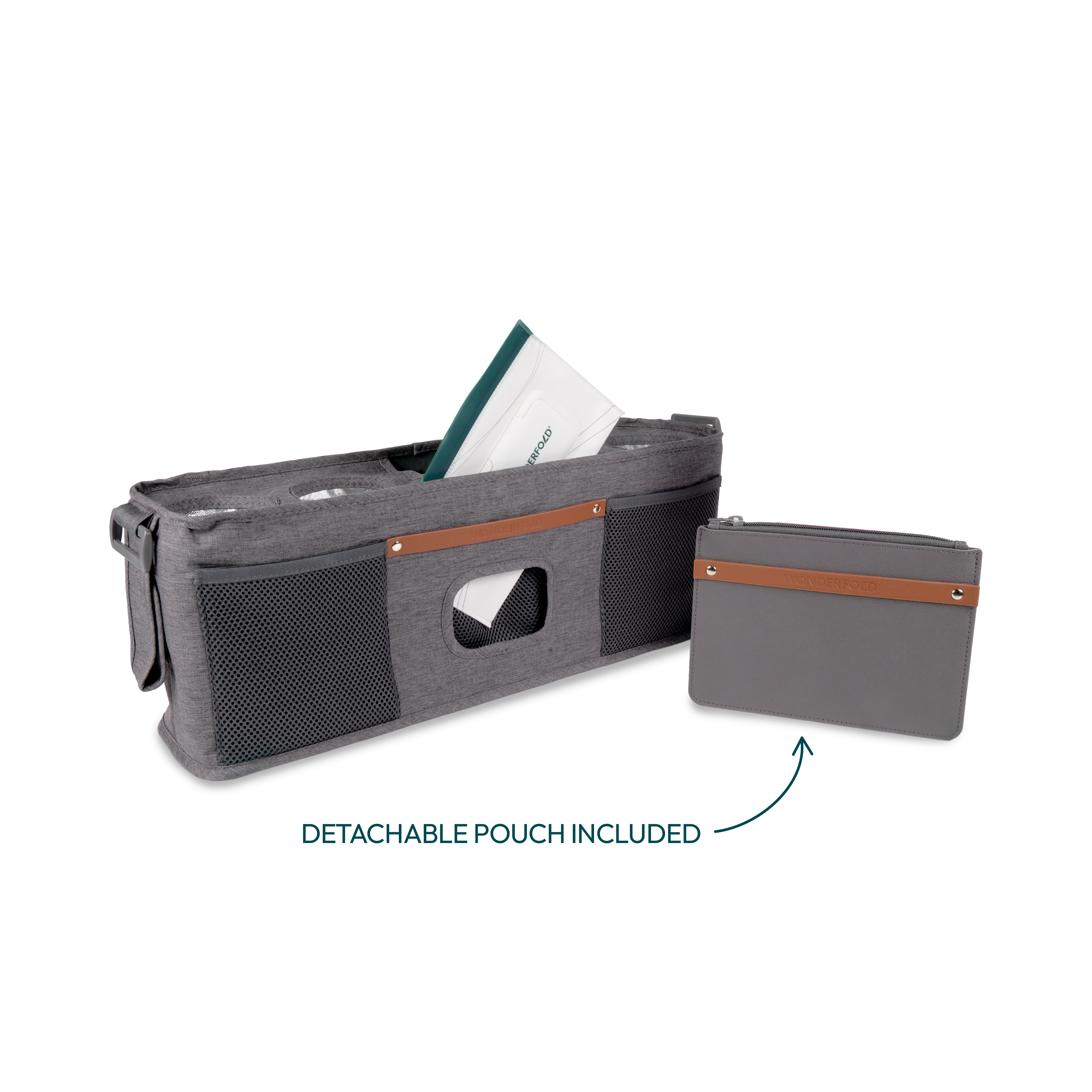 WonderFold Parent Console with Insulated Cup Holders