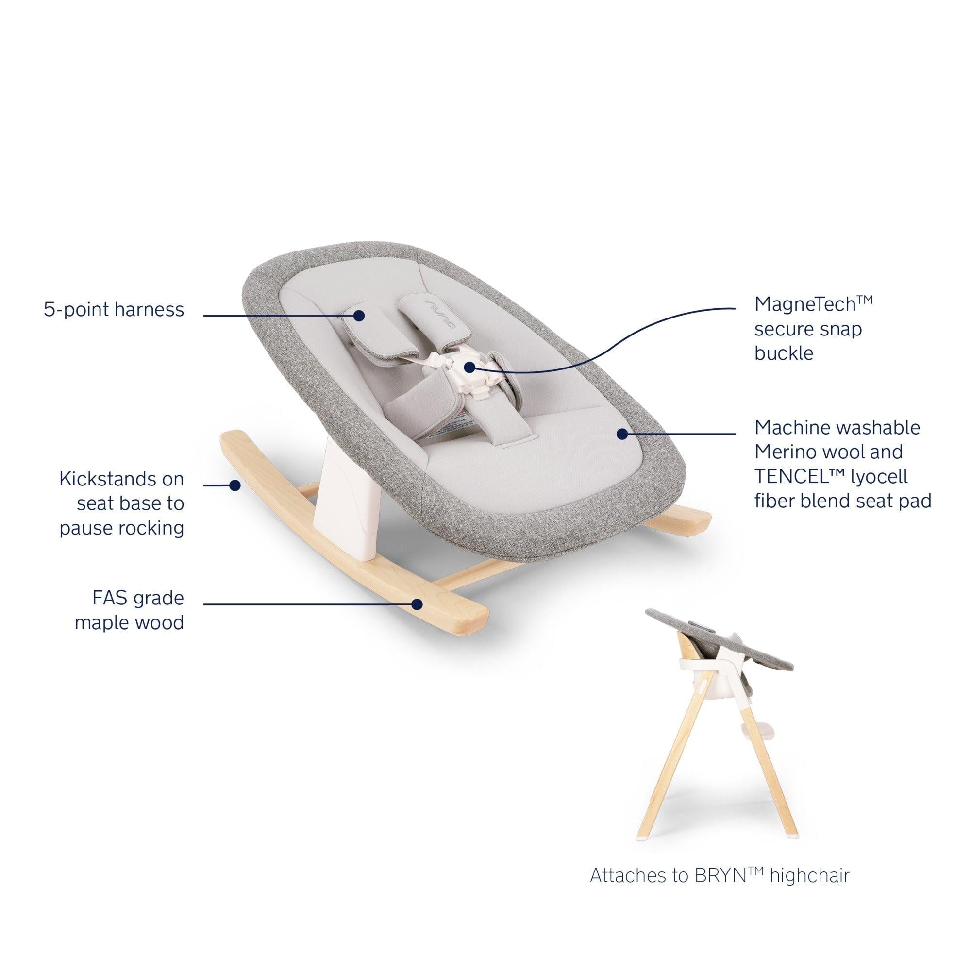 Nuna BRYN High Chair + Newborn Rocker Seat