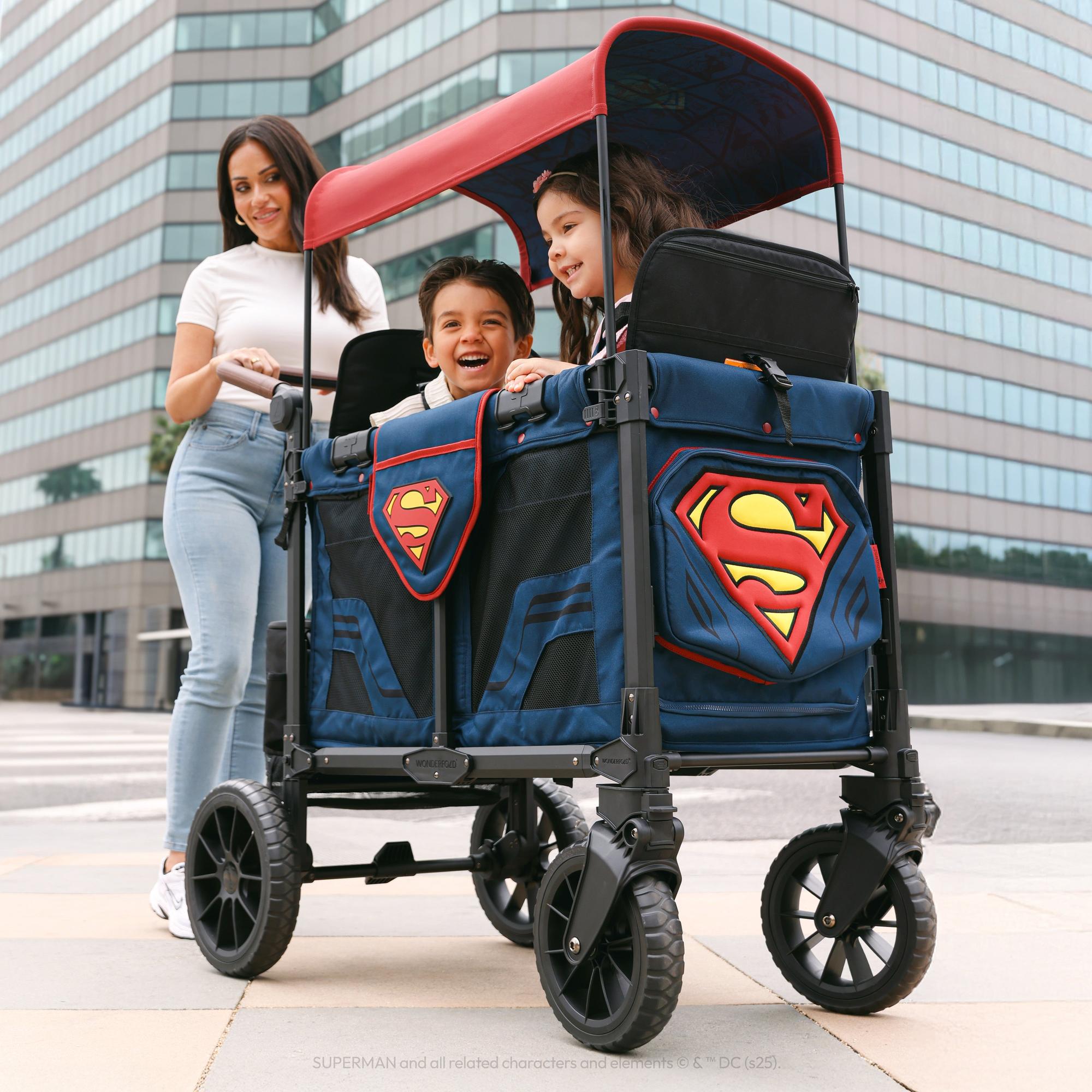 WonderFold Superman Luxe Pro Stroller Wagon (2 Seater)