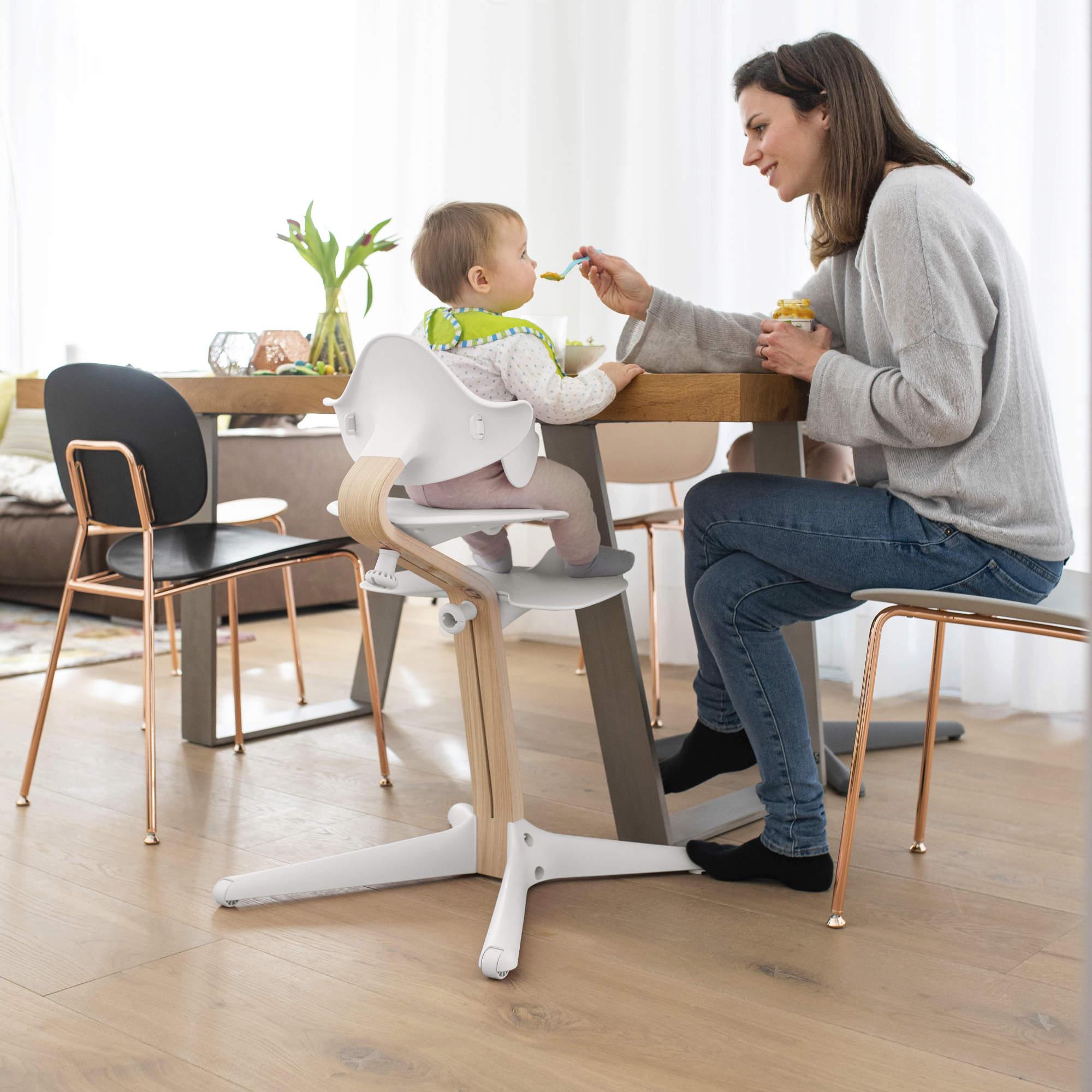 stokke nomi højstol Stokke Nomi White Natural High Chair