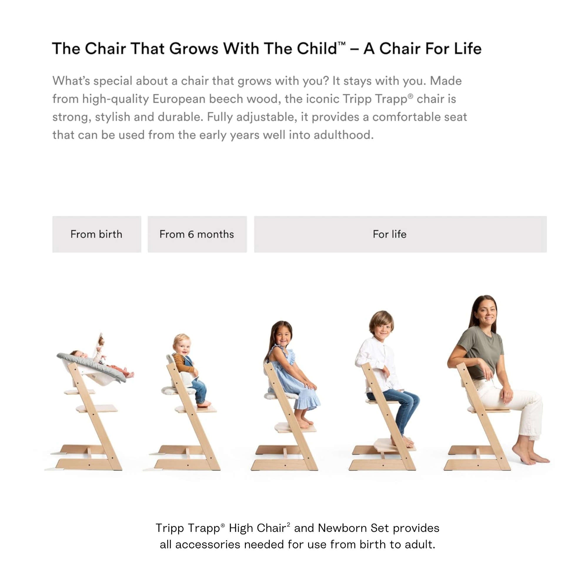 stokke tripp trapp 6 months Stokke Tripp Trapp High Chair² with Newborn Set