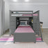 Jackpot Deluxe MAYFAIR1 Full over Twin L-Shaped Bunk with Desk + Storage