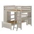Jackpot Deluxe MAYFAIR1 Full over Twin L-Shaped Bunk with Desk + Storage