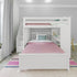 Jackpot Deluxe FULHAM1 Full over Full L-Shaped Bunk with Staircase + Desk