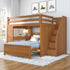 Jackpot Deluxe FULHAM1 Full over Full L-Shaped Bunk with Staircase + Desk