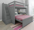 Jackpot Deluxe FULHAM1 Full over Full L-Shaped Bunk with Staircase + Desk