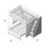 Jackpot Deluxe FULHAM1 Full over Full L-Shaped Bunk with Staircase + Desk