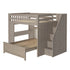Jackpot Deluxe FULHAM1 Full over Full L-Shaped Bunk with Staircase + Desk