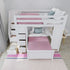 Jackpot Deluxe BUXTON4 Full over Twin L-Shaped Bunk with Staircase + Desk + Storage