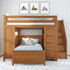 Jackpot Deluxe BUXTON4 Full over Twin L-Shaped Bunk with Staircase + Desk + Storage