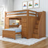 Jackpot Deluxe BUXTON4 Full over Twin L-Shaped Bunk with Staircase + Desk + Storage