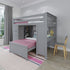 Jackpot Deluxe BUXTON4 Full over Twin L-Shaped Bunk with Staircase + Desk + Storage