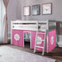 Jackpot Deluxe York 1 Twin Play Loft with Pink/White Curtain