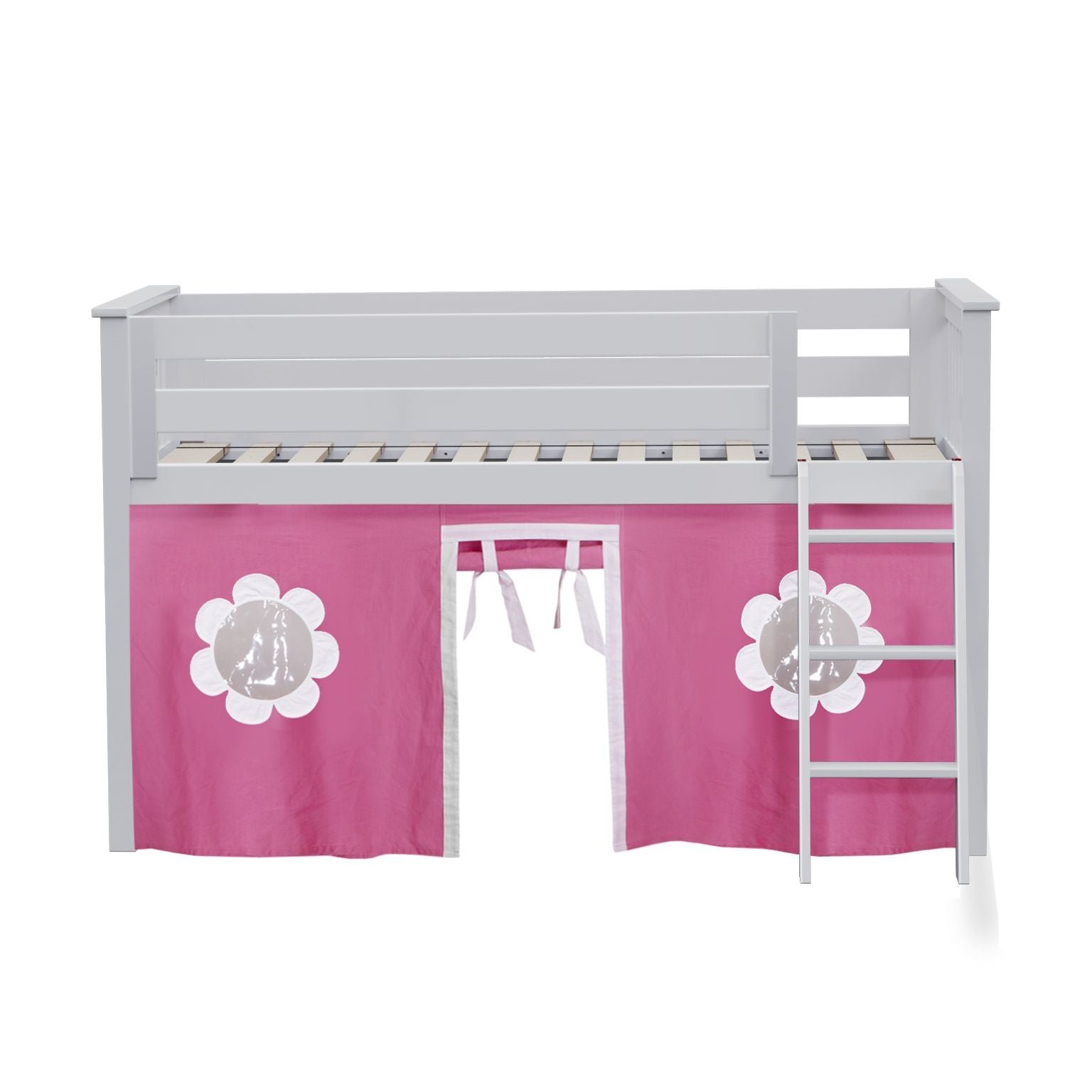Jackpot Deluxe York 1 Twin Play Loft with Pink/White Curtain